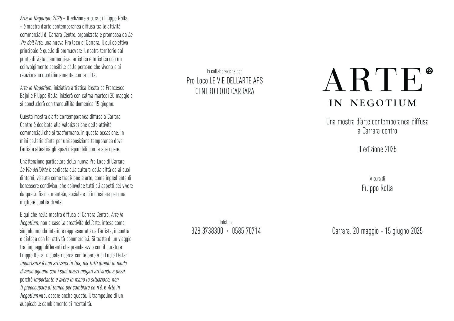 Arte in Negotium - II edizione 2025 a cura di Filippo Rolla